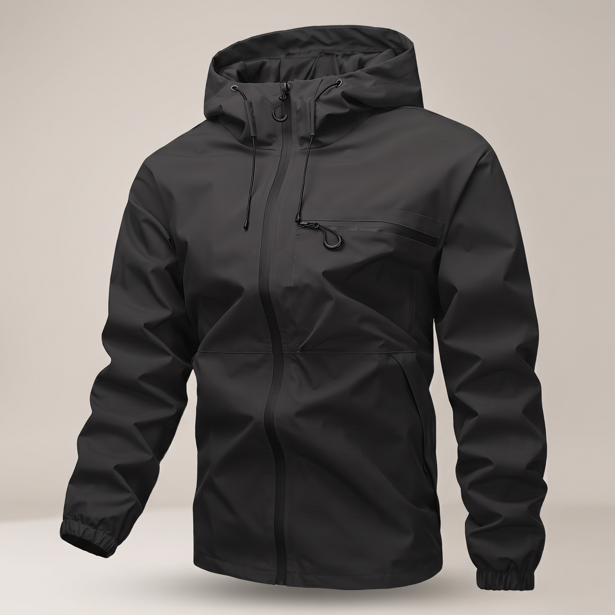 Herrenjacke mit verstellbarer Kapuze und praktischer Brusttasche - 6