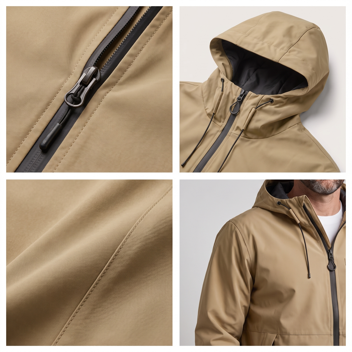 Herrenjacke mit verstellbarer Kapuze und praktischer Brusttasche - 9