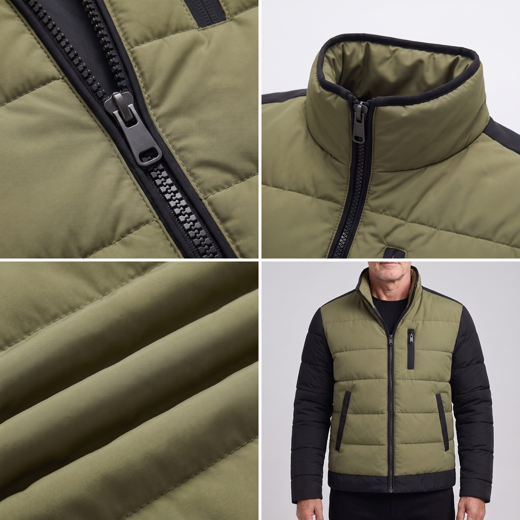 Herren Steppjacke mit Stehkragen und praktischer Brusttasche - 4