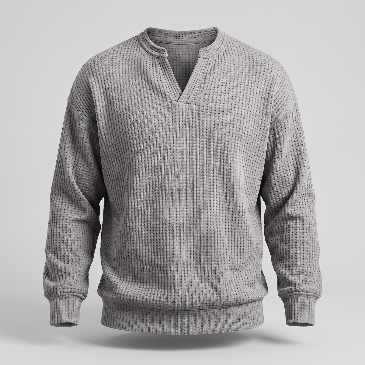 Herrenpullover mit V-Ausschnitt und strukturiertem Design - 4