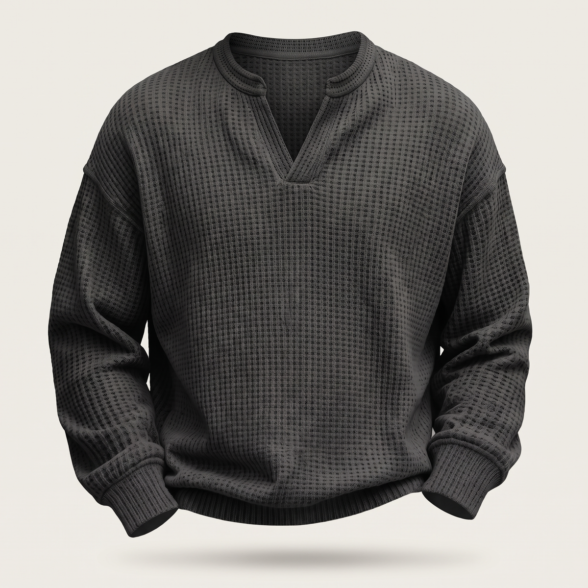 Herrenpullover mit V-Ausschnitt und strukturiertem Design - 5