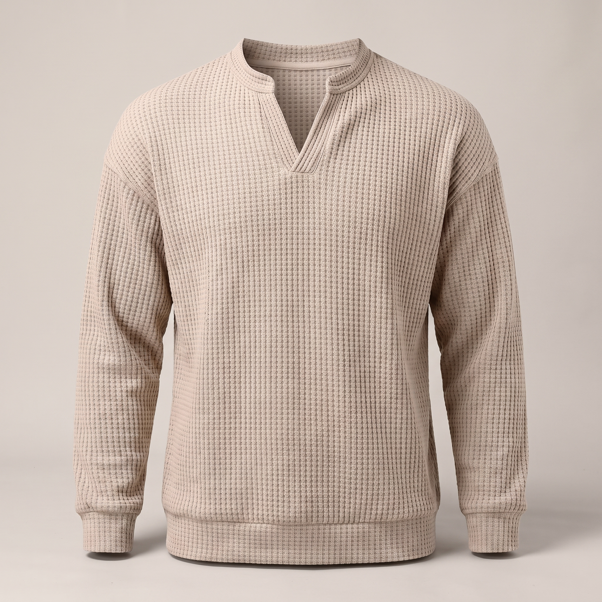 Herrenpullover mit V-Ausschnitt und strukturiertem Design - 9