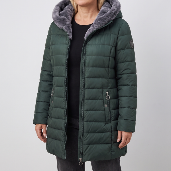 Damen Winterjacke mit Kapuze und Reißverschluss - 1