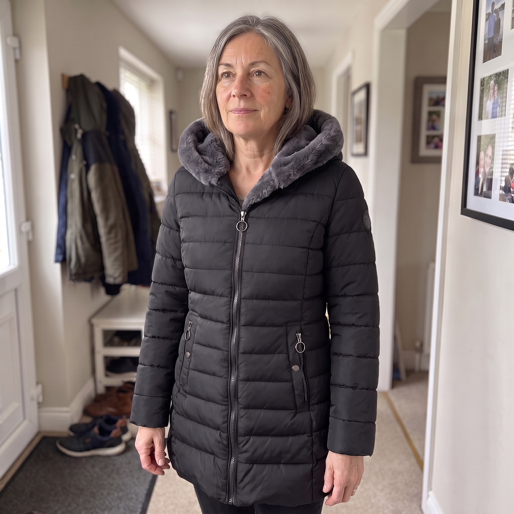 Damen Winterjacke mit Kapuze und Reißverschluss - 2