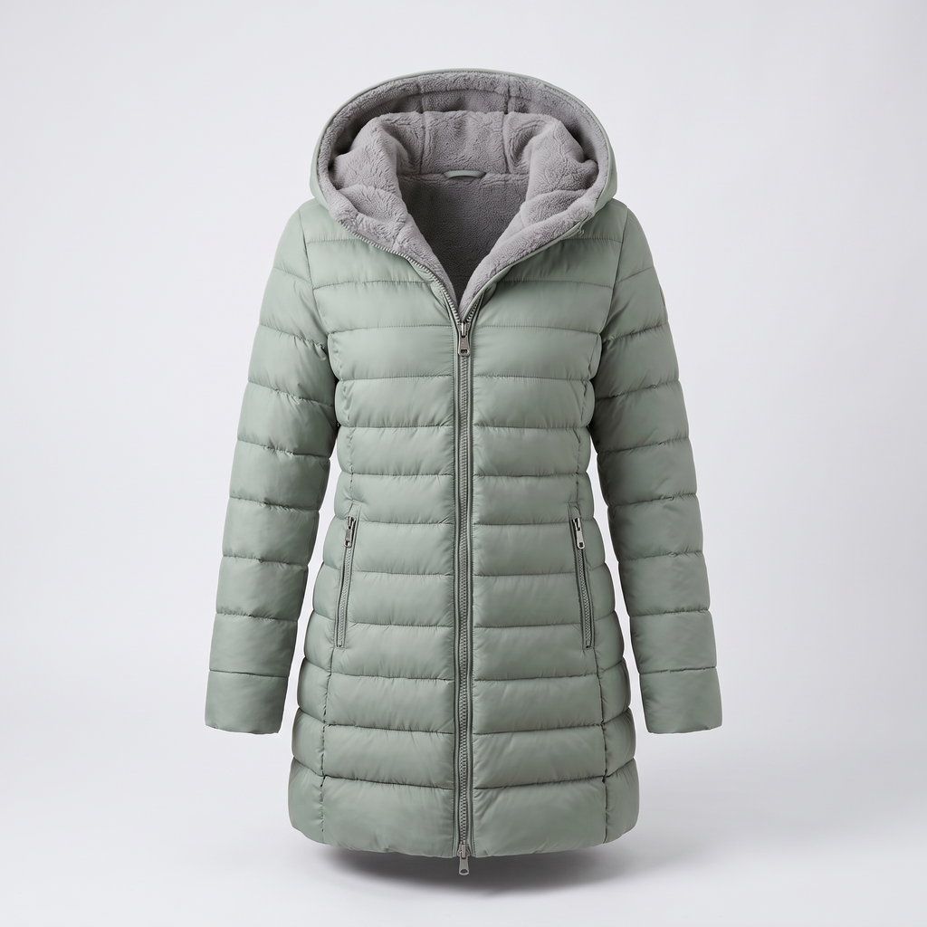 Damen Winterjacke mit Kapuze und Reißverschluss - 5