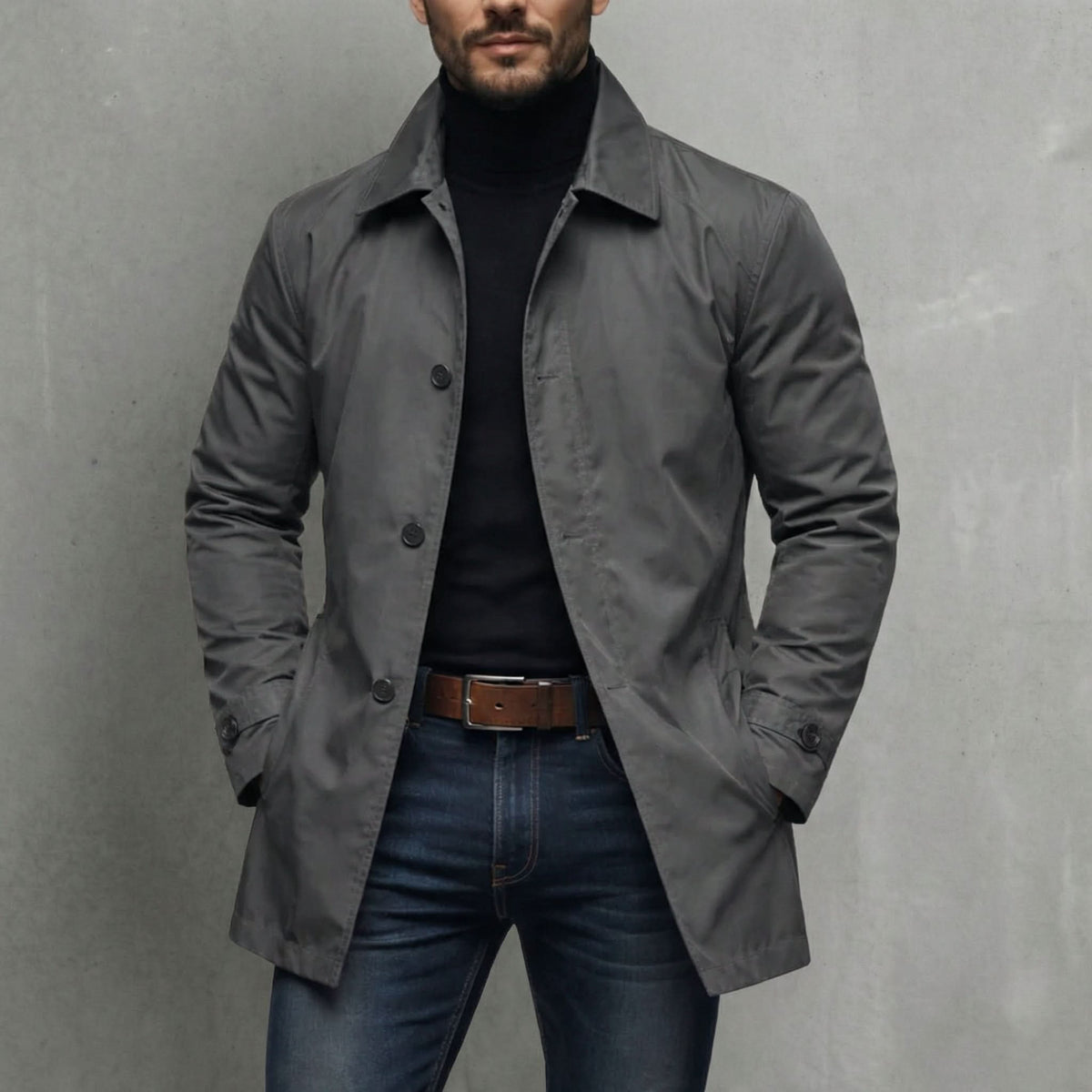 Klassische Herrenjacke mit modernem Schnitt und praktischen Taschen - 1