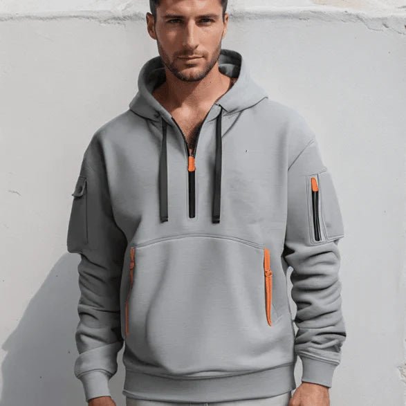 Herren Hoodie mit praktischen Taschen und verstellbarer Kapuze - 1