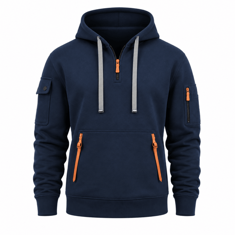 Herren Hoodie mit praktischen Taschen und verstellbarer Kapuze - 2