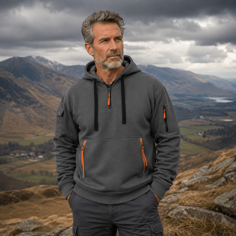 Herren Hoodie mit praktischen Taschen und verstellbarer Kapuze - 3