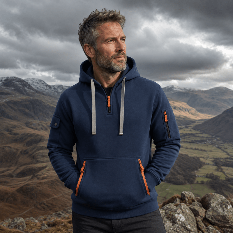 Herren Hoodie mit praktischen Taschen und verstellbarer Kapuze - 5