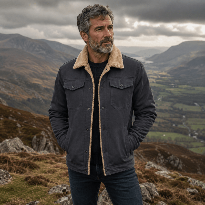 Herrenjacke mit klassischem Schnitt und praktischen Taschen - 2