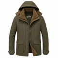 Herrenjacke mit Kapuze und praktischen Taschen - 1