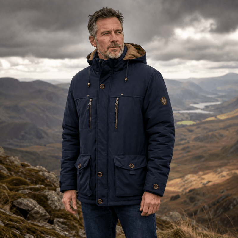 Herrenjacke mit Kapuze und praktischen Taschen - 5
