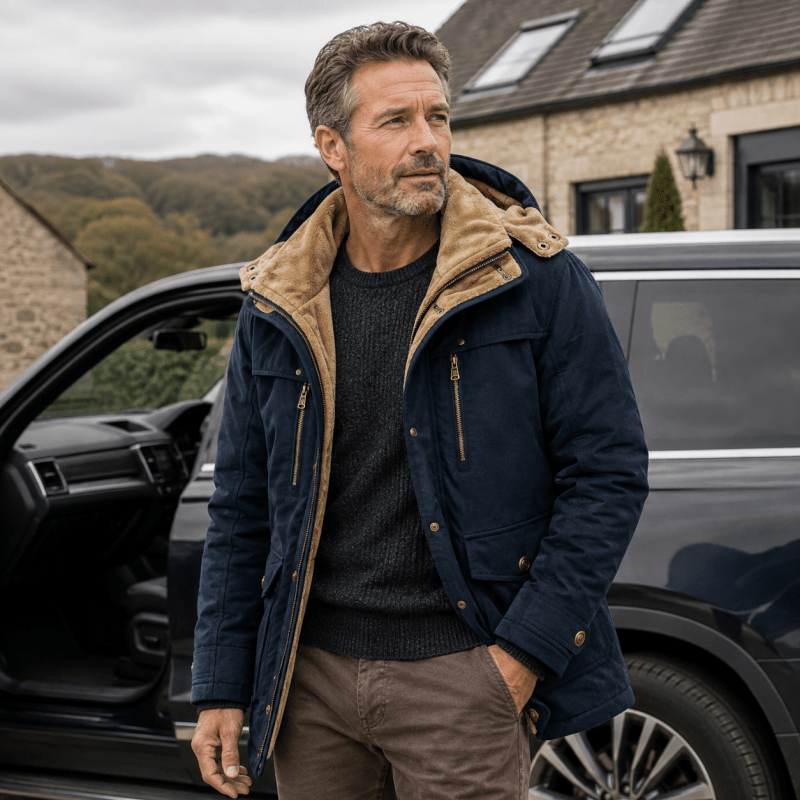 Herrenjacke mit Kapuze und praktischen Taschen - 8