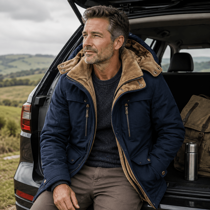 Herrenjacke mit Kapuze und praktischen Taschen - 9