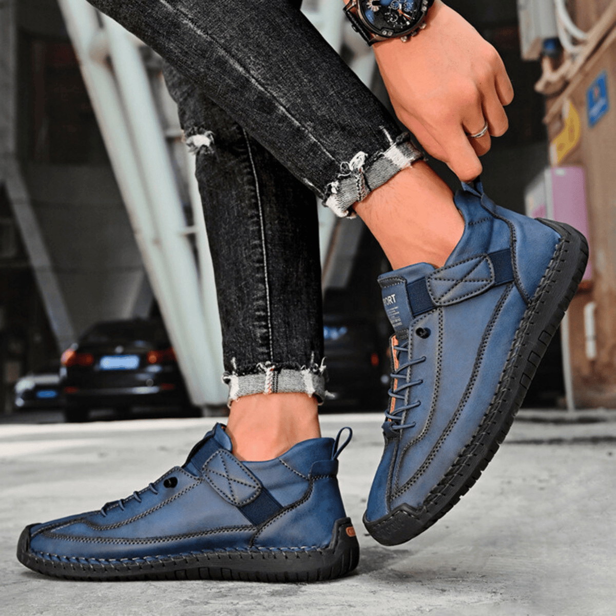 Sportliche Herren Sneakers mit Klettverschluss und lässigem Schnitt - 26