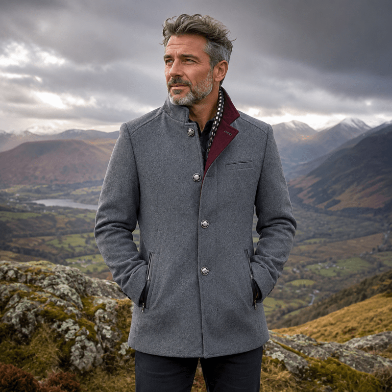 Herrenjacke mit modernem Schnitt und abnehmbarem Kragen - 3