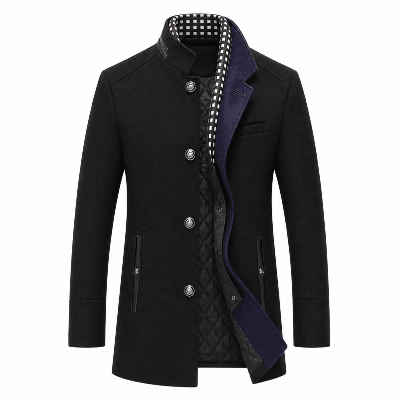 Herrenjacke mit modernem Schnitt und abnehmbarem Kragen - 4