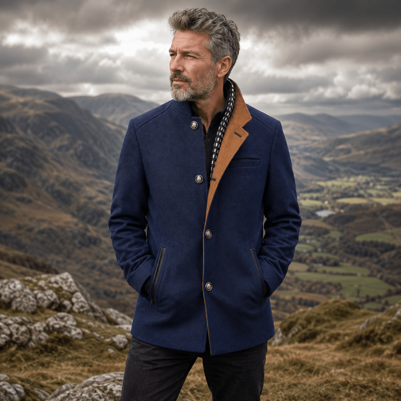 Herrenjacke mit modernem Schnitt und abnehmbarem Kragen - 5