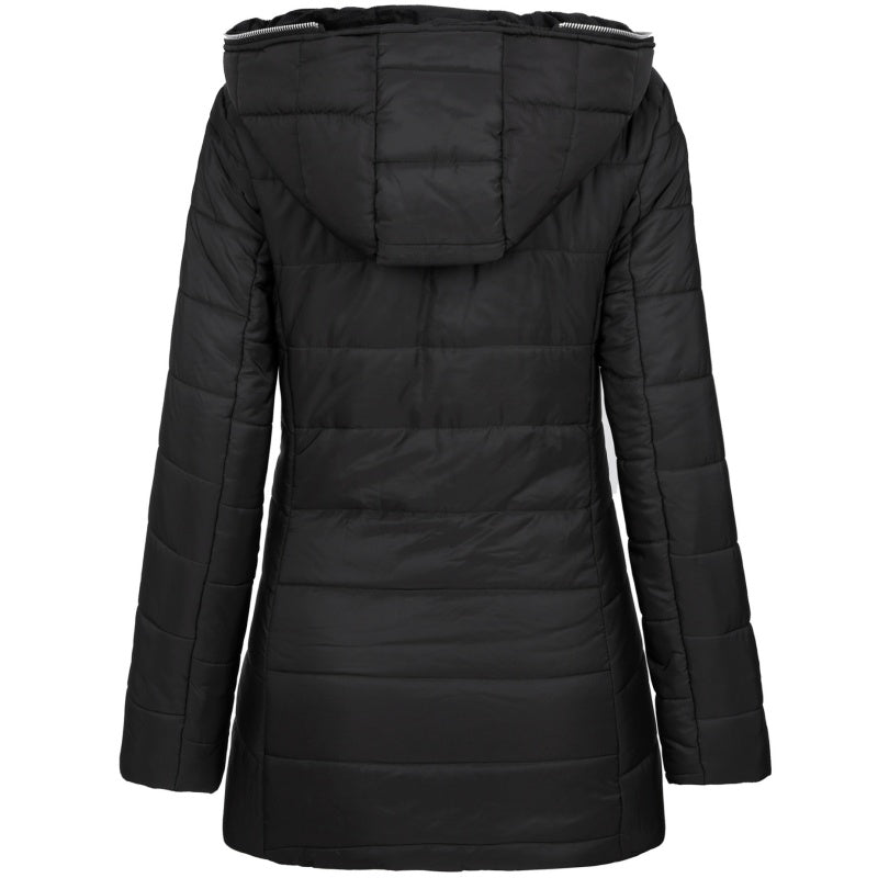 Damen Winterjacke mit Kapuze und tailliertem Schnitt - 2