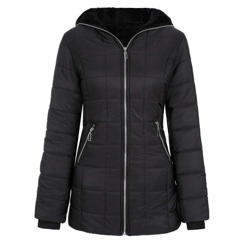 Damen Winterjacke mit Kapuze und tailliertem Schnitt - 3
