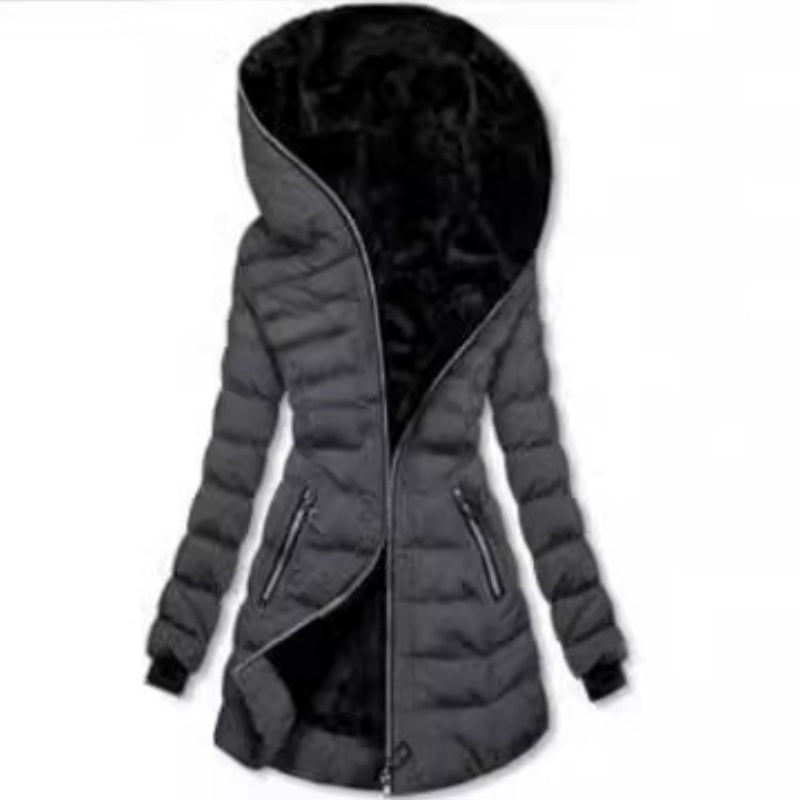 Damen Winterjacke mit Kapuze und tailliertem Schnitt - 8