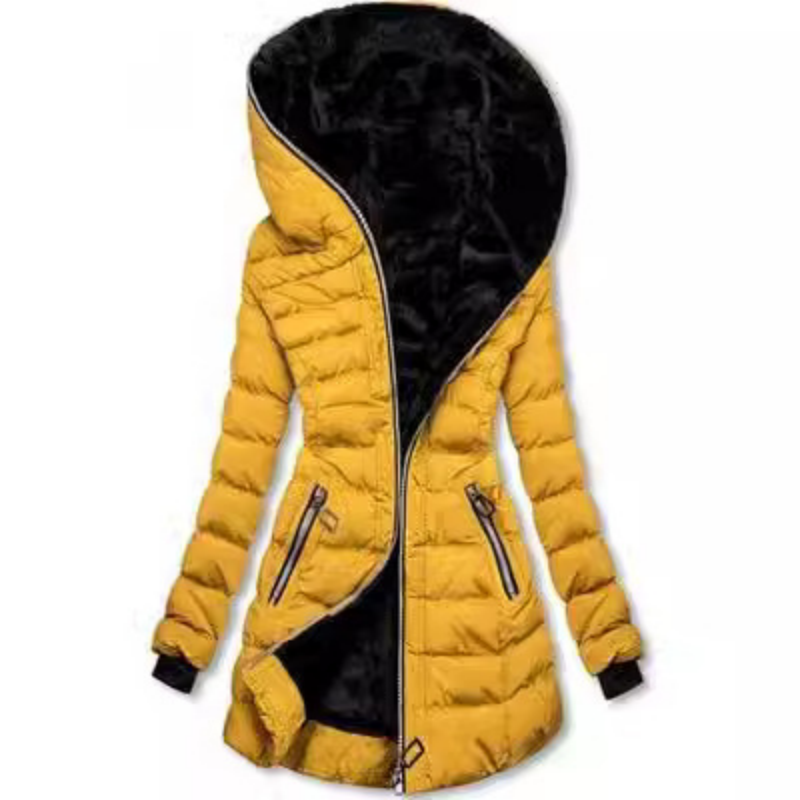 Damen Winterjacke mit Kapuze und tailliertem Schnitt - 10