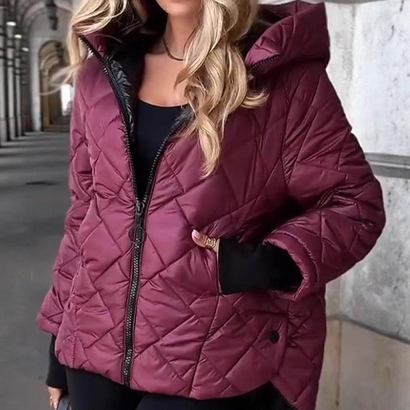 Damen Steppjacke mit Kapuze und modischer Silhouette - 2
