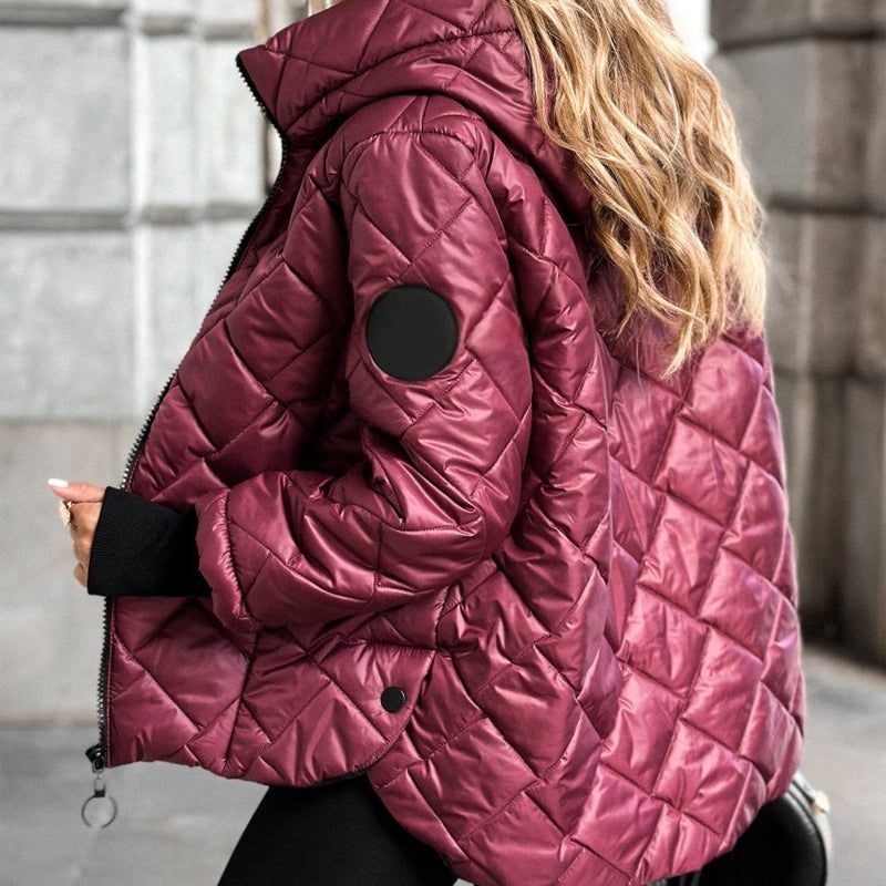 Damen Steppjacke mit Kapuze und modischer Silhouette - 7