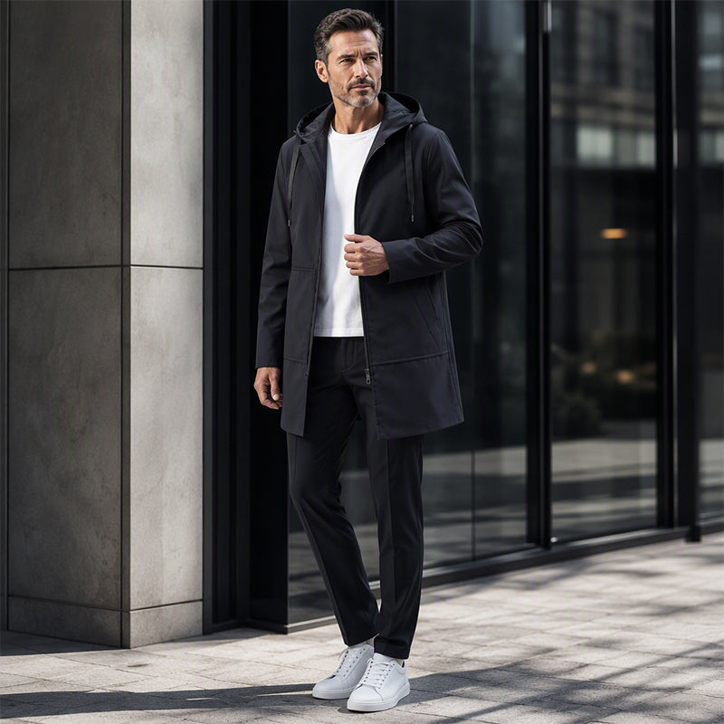 Herren Jacke – Mid-Länge mit praktischer Kapuze - 1