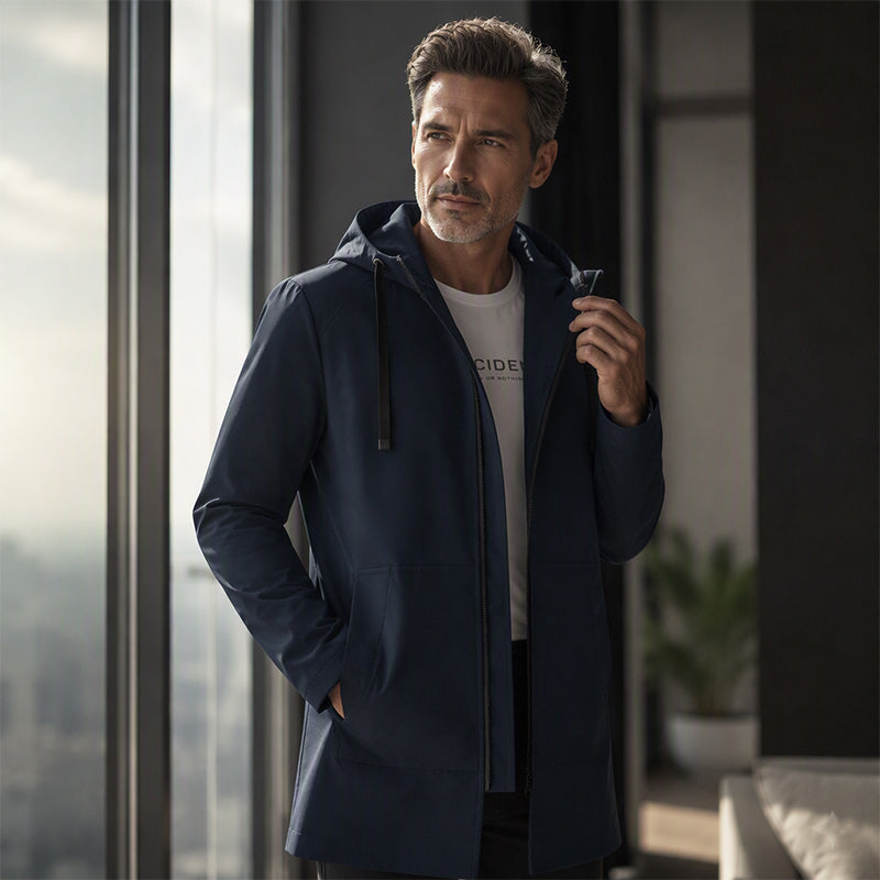 Herren Jacke – Mid-Länge mit praktischer Kapuze - 2