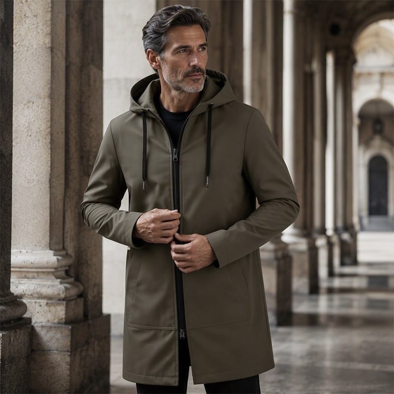 Herren Jacke – Mid-Länge mit praktischer Kapuze - 4