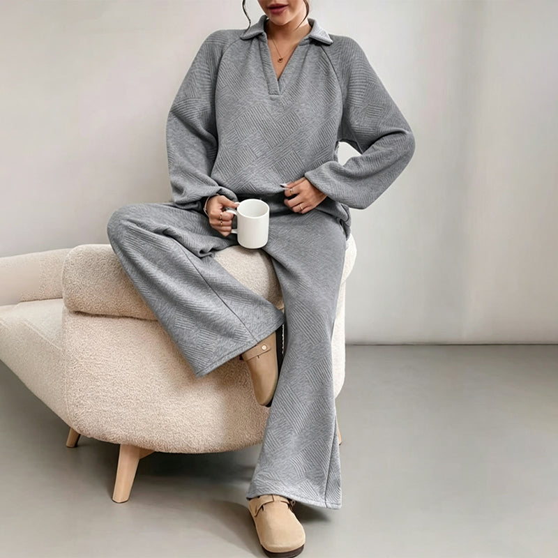 Damen Zweiteiliges Outfit mit weitem Bein und lässigem Schnitt - 1