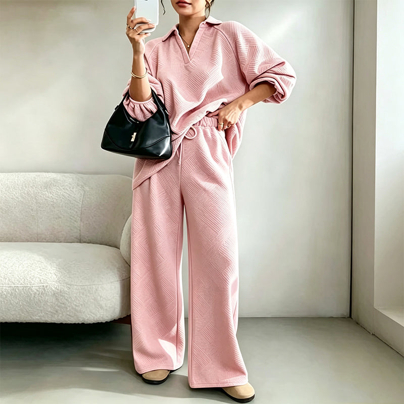 Damen Zweiteiliges Outfit mit weitem Bein und lässigem Schnitt - 2