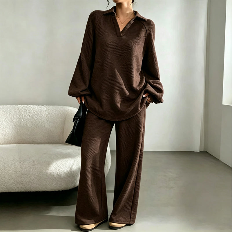Damen Zweiteiliges Outfit mit weitem Bein und lässigem Schnitt - 4