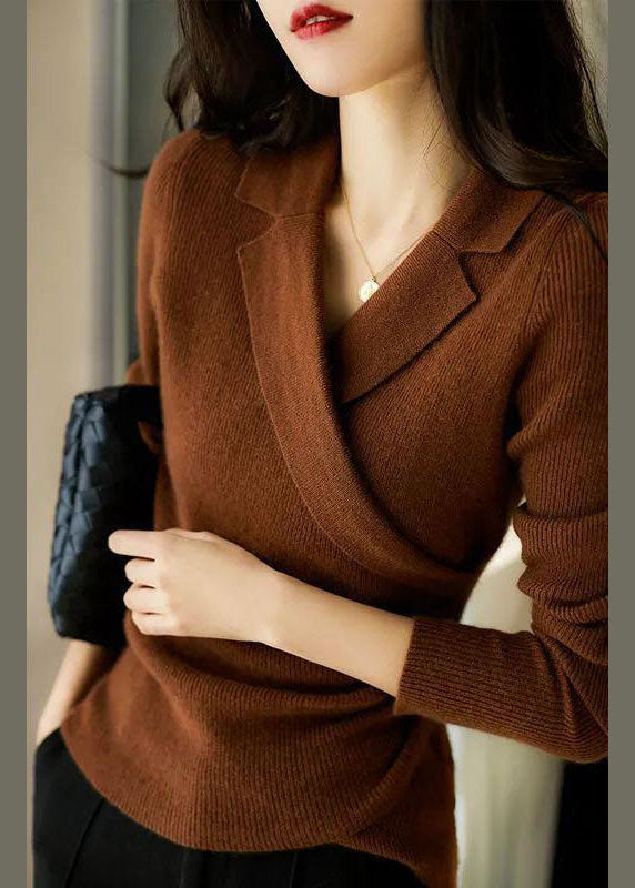 Pullover Damen mit Reverskragen und asymmetrischem Schnitt - 1