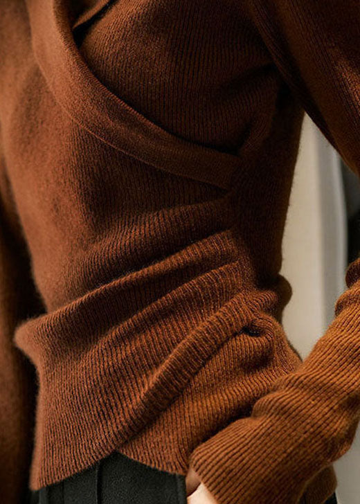 Pullover Damen mit Reverskragen und asymmetrischem Schnitt - 7