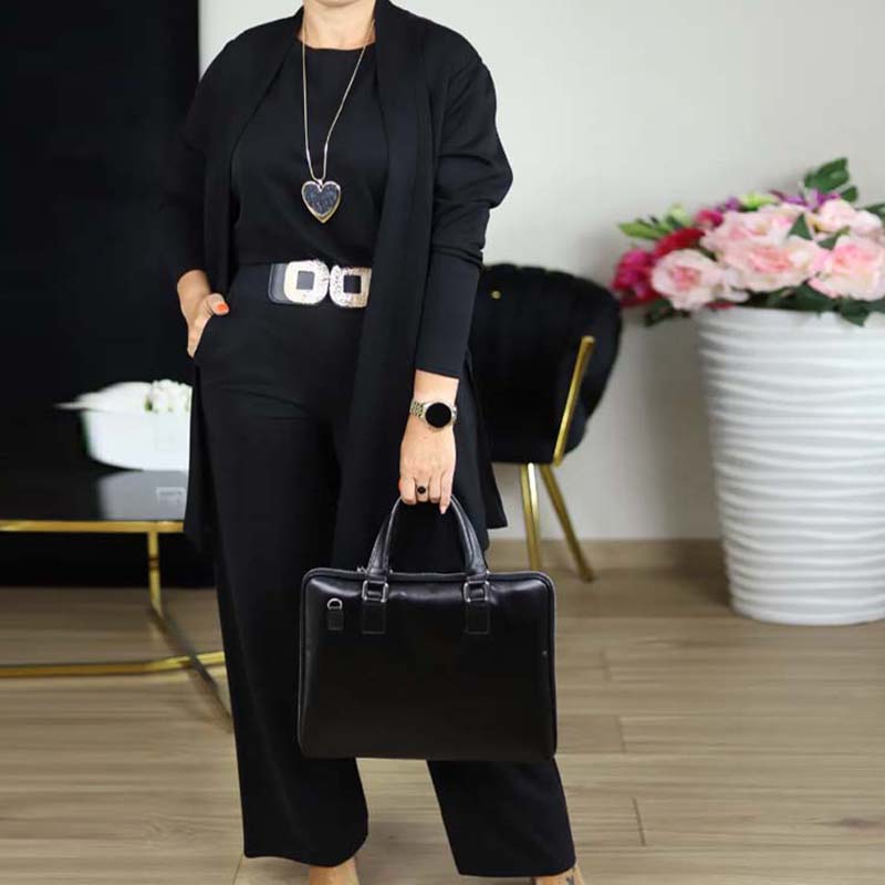 3-teiliges Damen Lounge Set mit Cardigan und Hose - 6