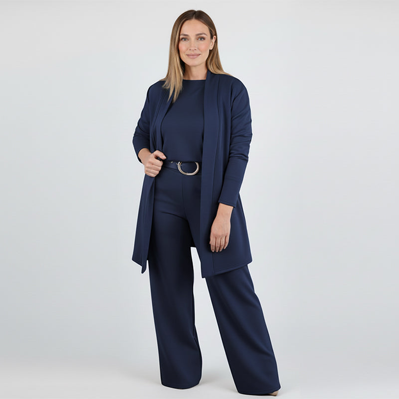 3-teiliges Damen Lounge Set mit Cardigan und Hose - 9