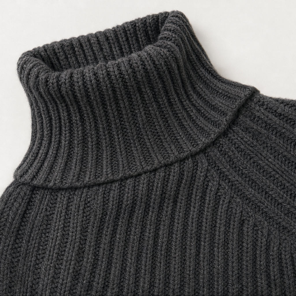 Kleid Damen mit hohem Kragen und lässigem Schnitt - 8