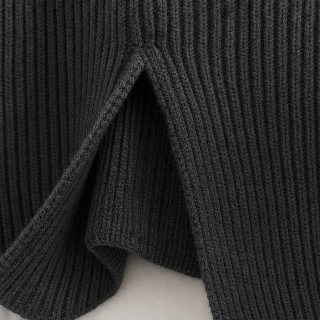 Kleid Damen mit hohem Kragen und lässigem Schnitt - 9