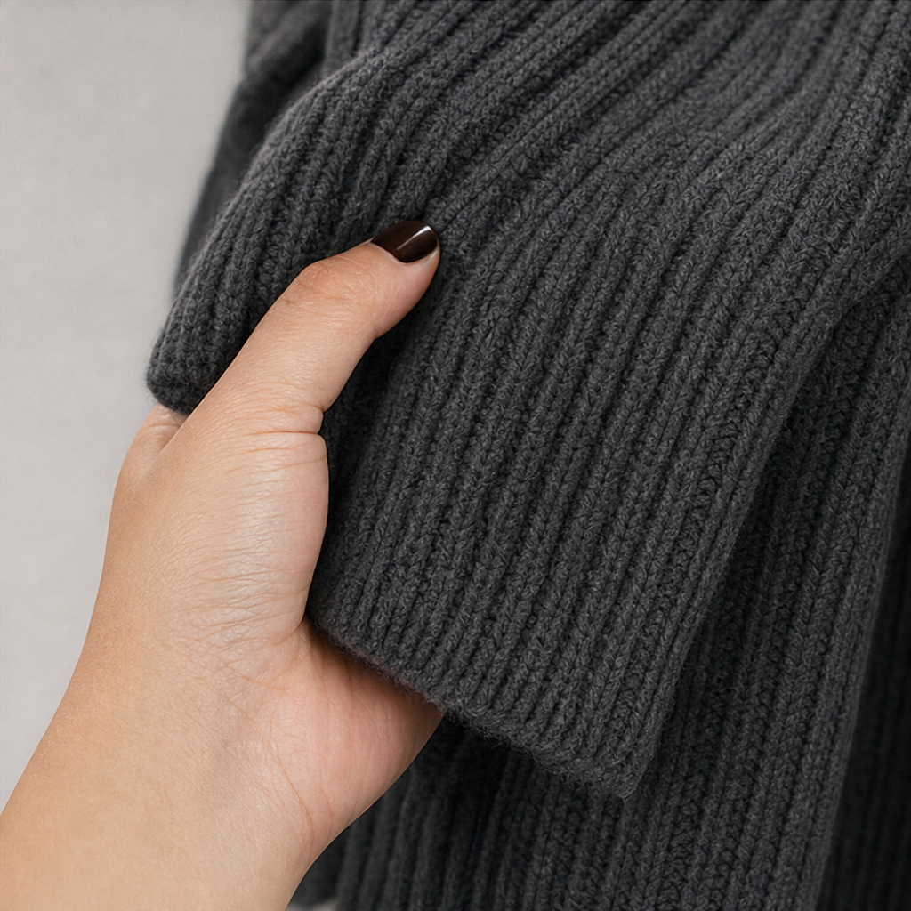 Kleid Damen mit hohem Kragen und lässigem Schnitt - 10