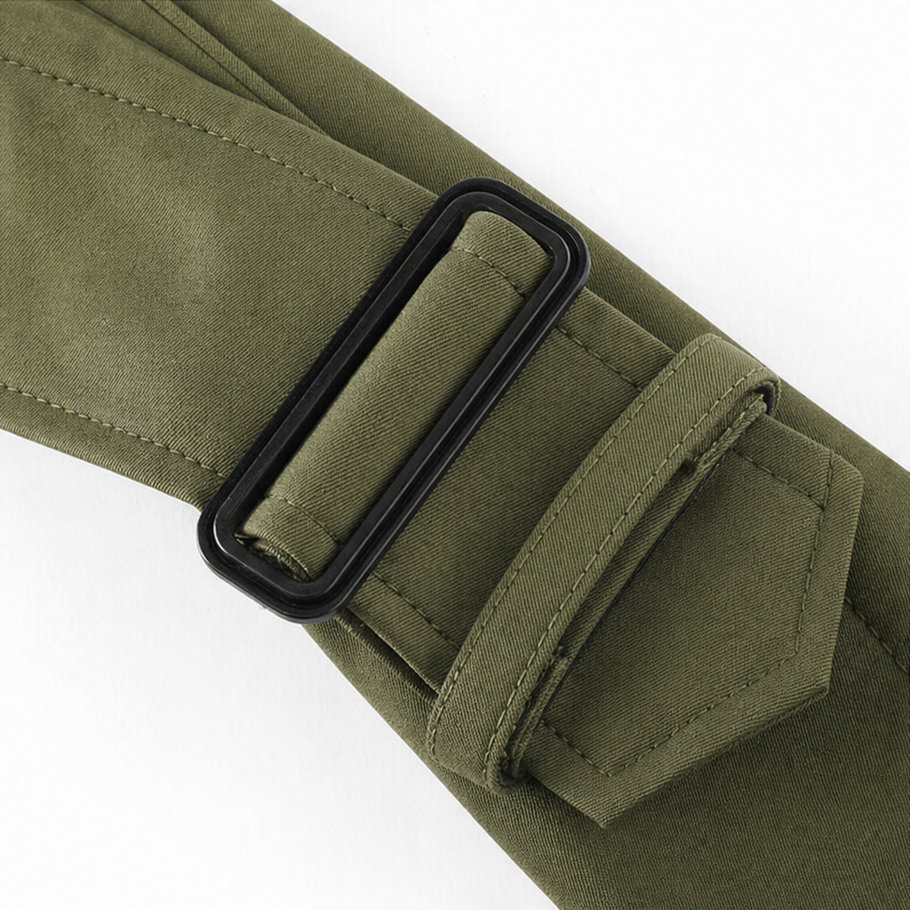 Trenchcoat Damen mit taillierendem Gürtel und doppelter Knopfreihe - 10