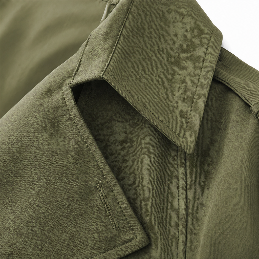 Trenchcoat Damen mit taillierendem Gürtel und doppelter Knopfreihe - 11
