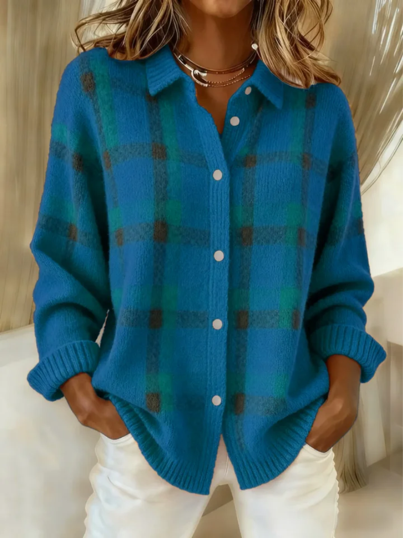 Pullover Damen mit klassischem Schnitt und durchgehender Knopfleiste - 4