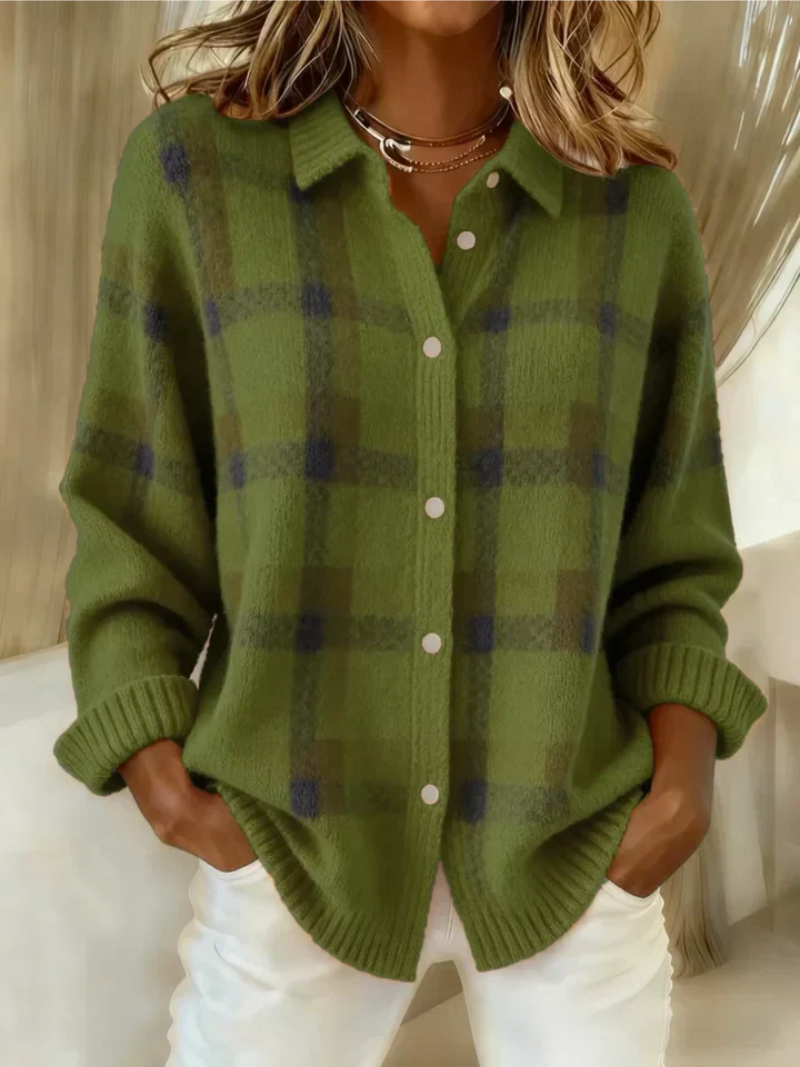 Pullover Damen mit klassischem Schnitt und durchgehender Knopfleiste - 6