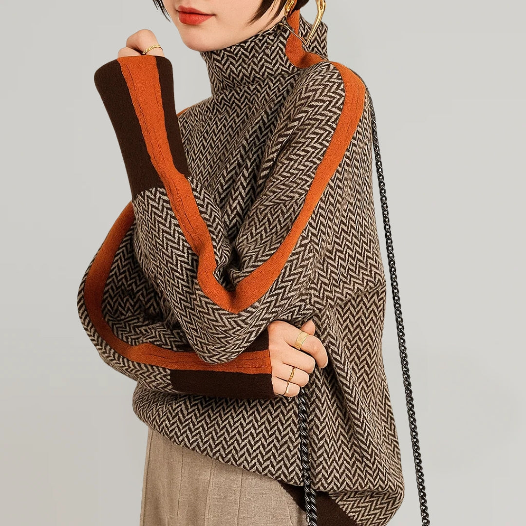 Pullover Damen mit modernem Schnitt und Stehkragen - 2