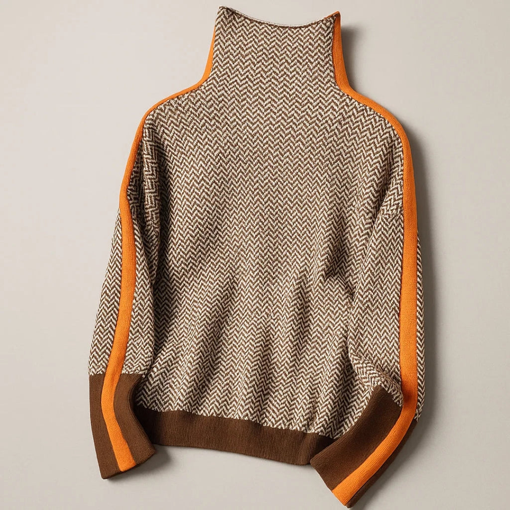 Pullover Damen mit modernem Schnitt und Stehkragen - 3