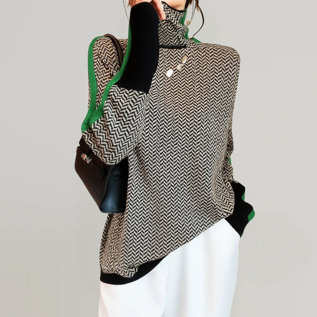 Pullover Damen mit modernem Schnitt und Stehkragen - 4