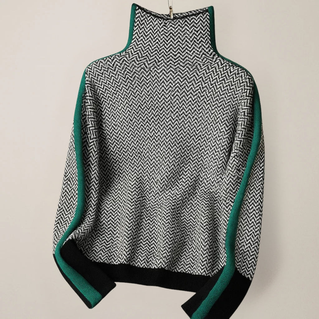 Pullover Damen mit modernem Schnitt und Stehkragen - 5